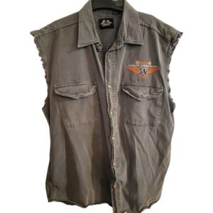 Biker Rally VTG 2004 Reno Street Vibrations Sleeveless Shirt Vest XL Gray